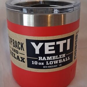 YETI Rambler "Rescue Red" 10 oz Lowball Slide Lid NEW